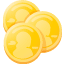 Symbol goldene Geldmünzen